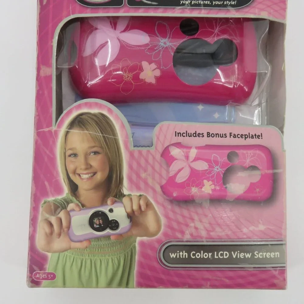 Pix Click Disney Hannah Montana Digital Camera Flash Ages 5+ 2007 Pink Purple